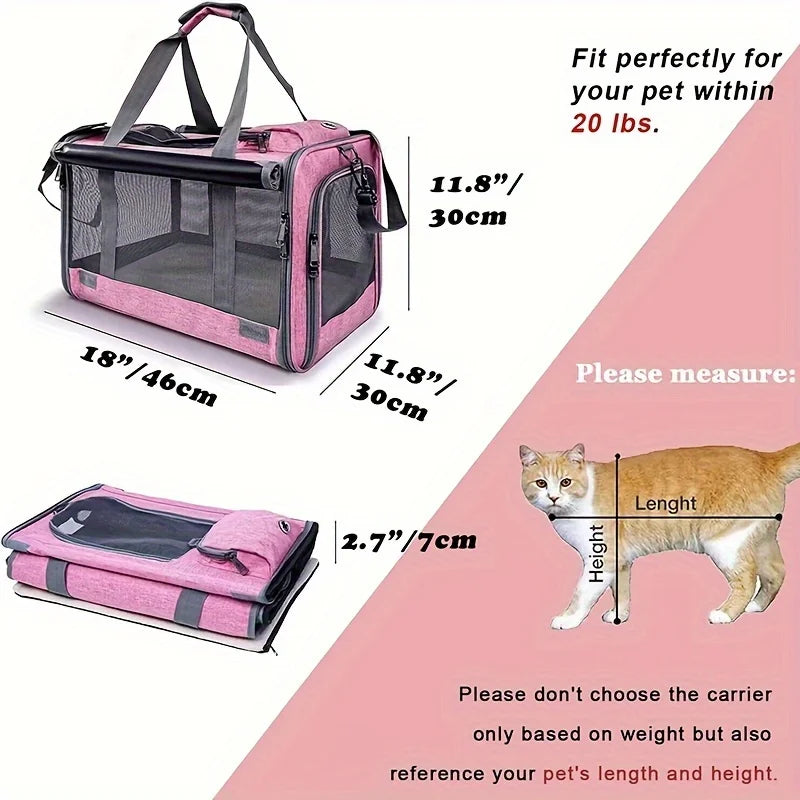 Sac de transport souple pour chats et chiots de grande et moyenne taille