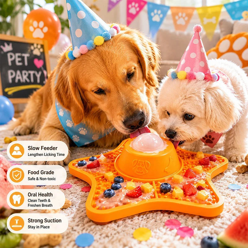 2-in-1 Star Shaped Silicone Slow Feeder & Lick Mat for Dogs & Cats