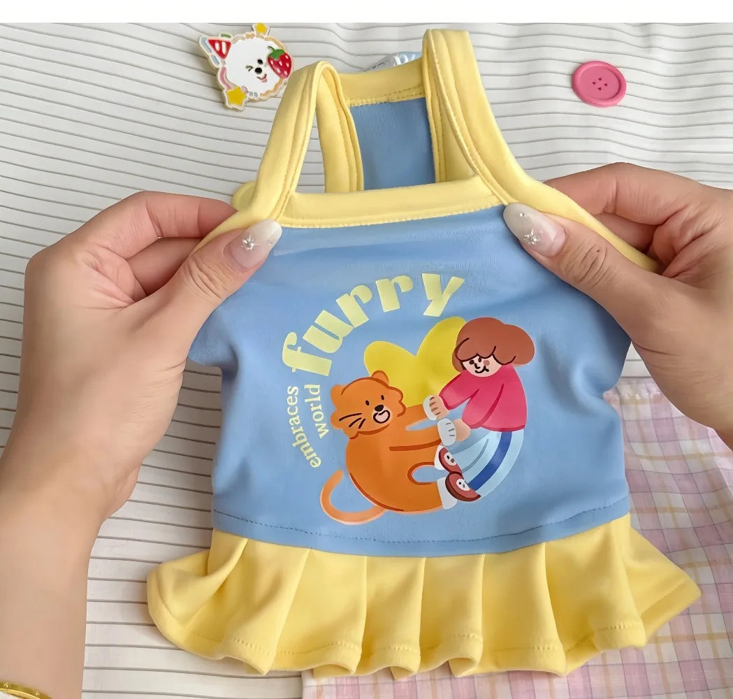 Robe et gilet rafraîchissants 2 en 1 pour petits chiens et chats | Jupe d'été respirante "Princesse" pour Chihuahuas et chiots