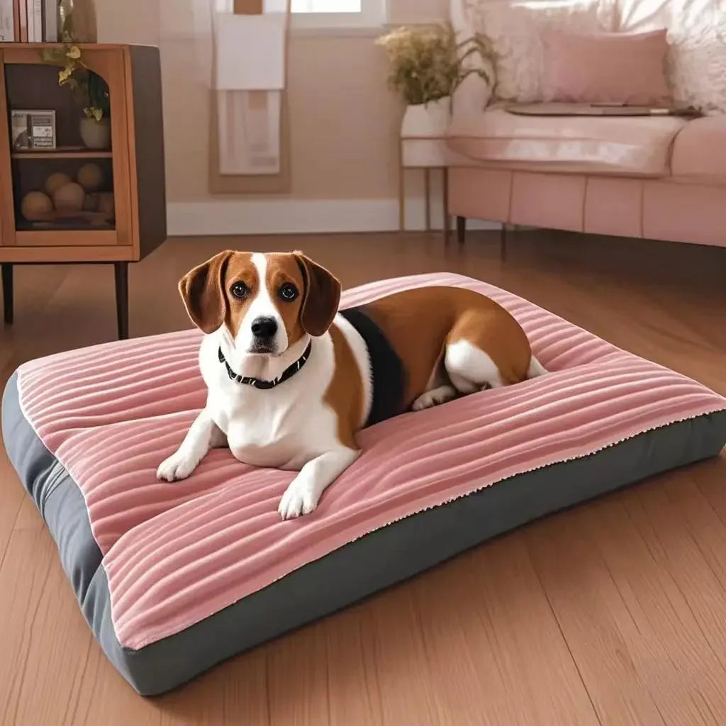 Corduroy Dog Bed Mat – Thick Washable Sofa Pad for Medium & Large Dogs