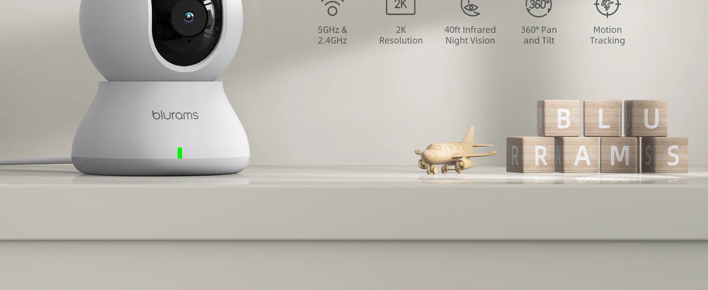 2K Indoor 360° Pet & Home Security Camera with Night Vision & Two-Way Talk