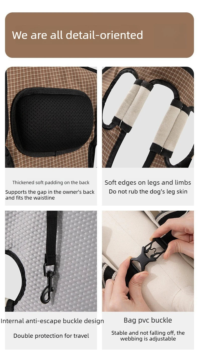 Horizontal Dog Backpack with Ice Silk Cooling & Spine Protector for Small Dogs & Cats