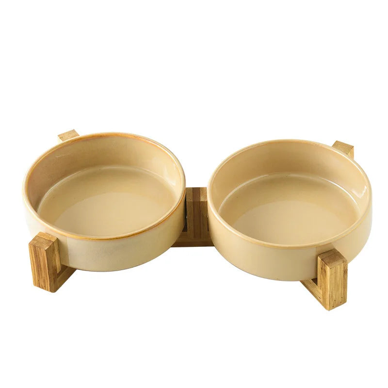 Ceramic Dog Bowl with Slow Feeder & Water Options