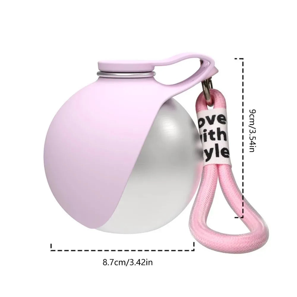 2-in-1 Stainless Steel Dog Water Bottle with Collapsible Bowl & Ball Valve — 285ml