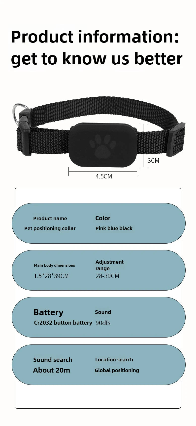 Apple Find My Pet Collar Tracker for Cats & Dogs