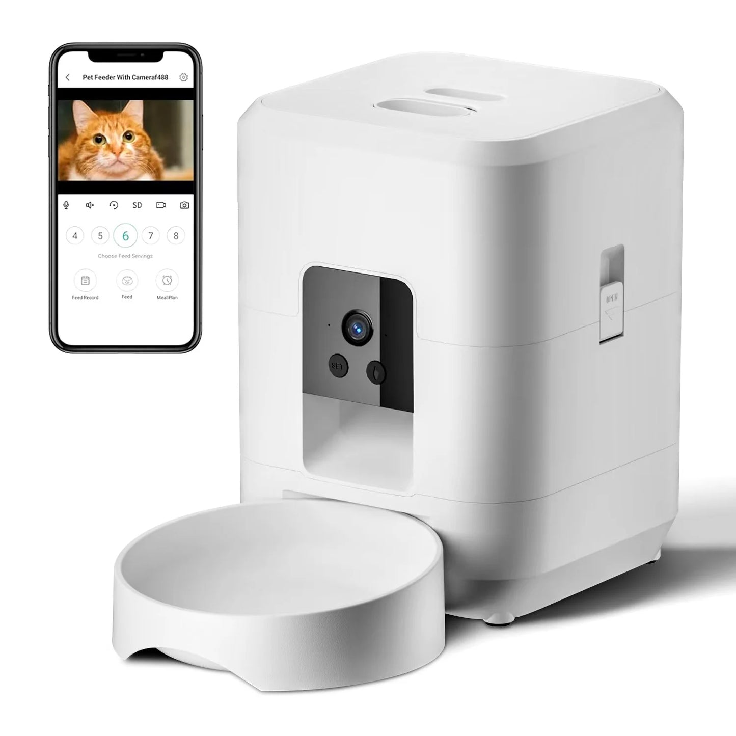 2L Automatic Pet Feeder with App Control & Camera — WiFi Timed Food Dispenser for Cats & Dogs