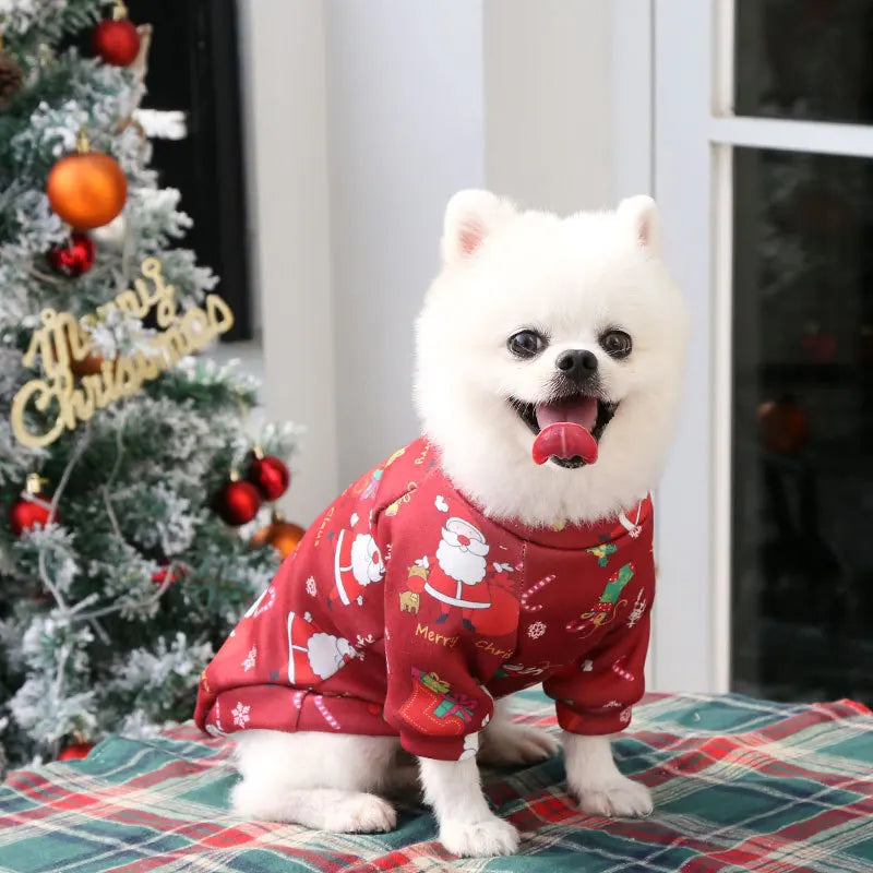 Pull, sweat à capuche et écharpe de Noël pour animaux de compagnie — Vêtements chauds et festifs pour chiens et chats