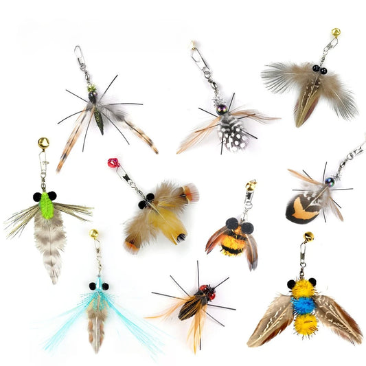 Interactive Cat Feather Toy with Bell