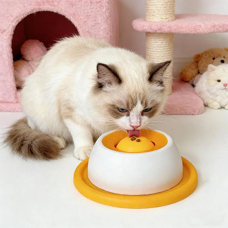 Slow Feeder Lick Bowl with Rolling Ball for Dogs & Cats