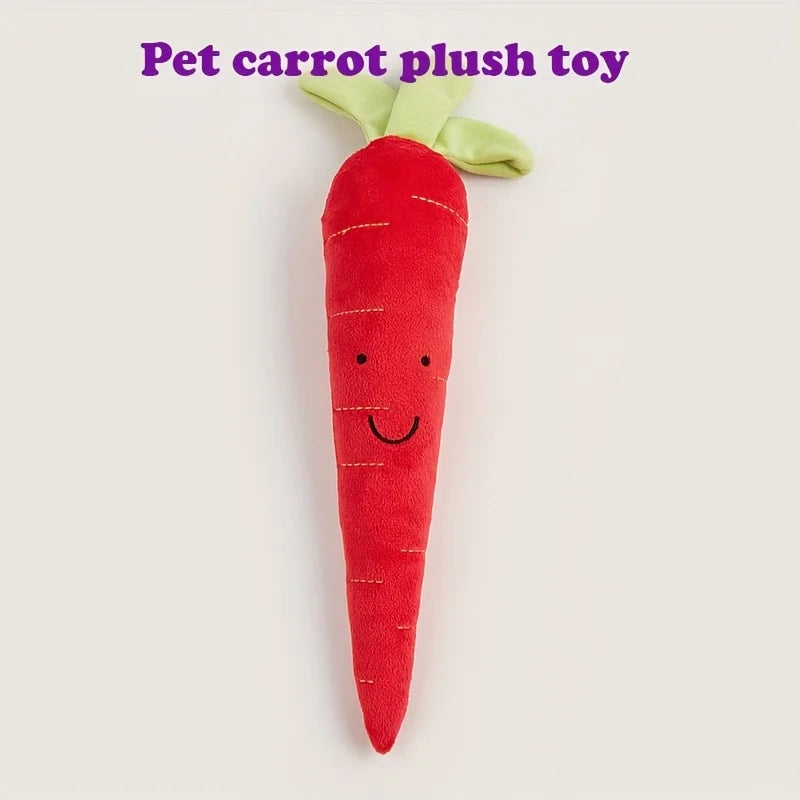 Jouet couineur en forme de carotte - Jouet à mâcher en peluche pour chiens et chats