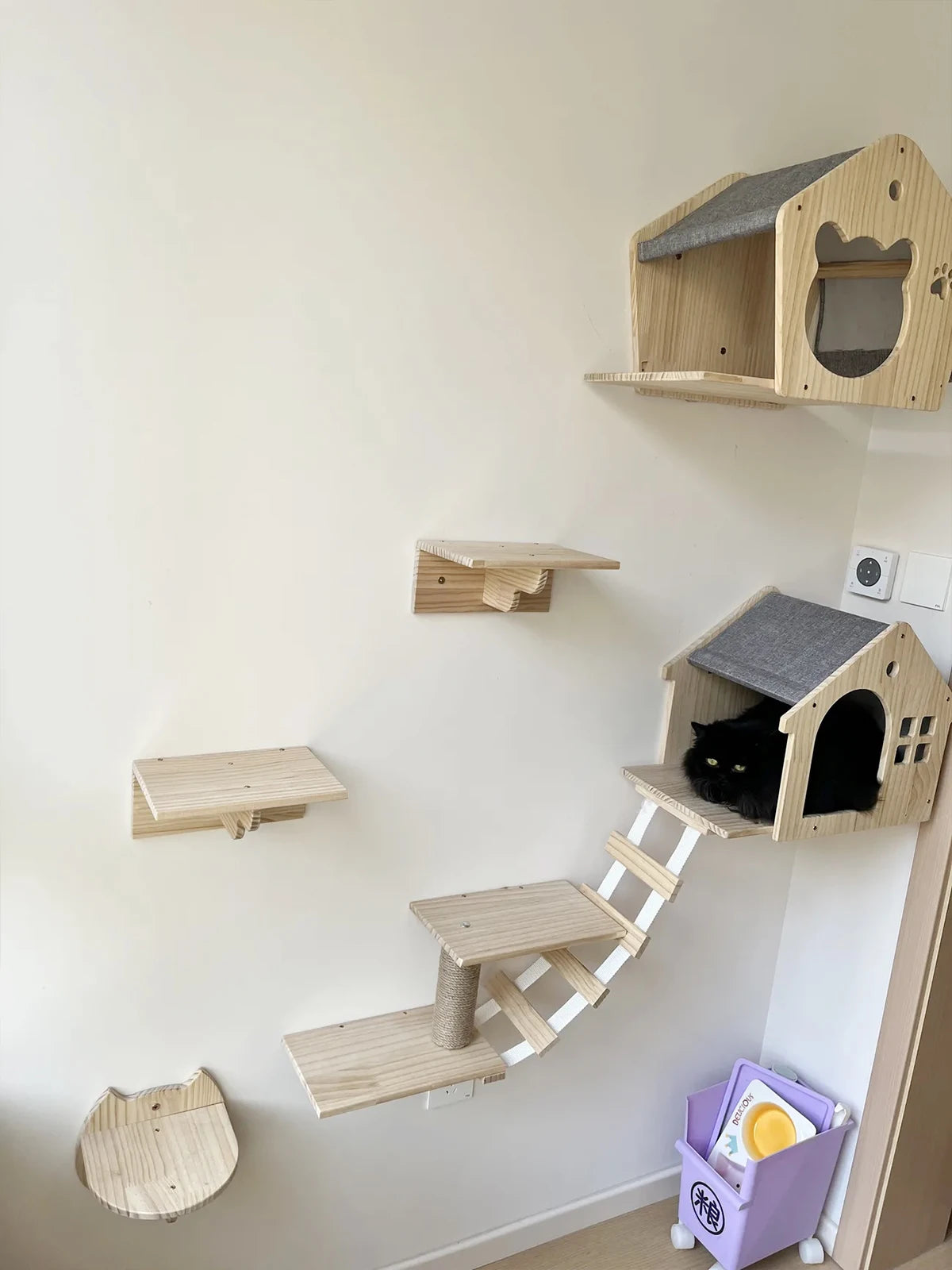 Wall-Mounted Cat Climbing Shelves & Hideaway Houses