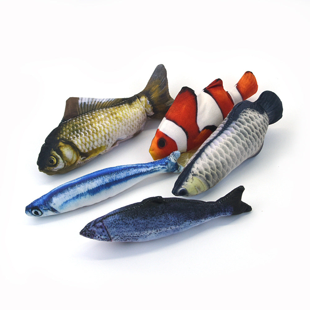 Realistic Plush Fish Cat Toy Pillow