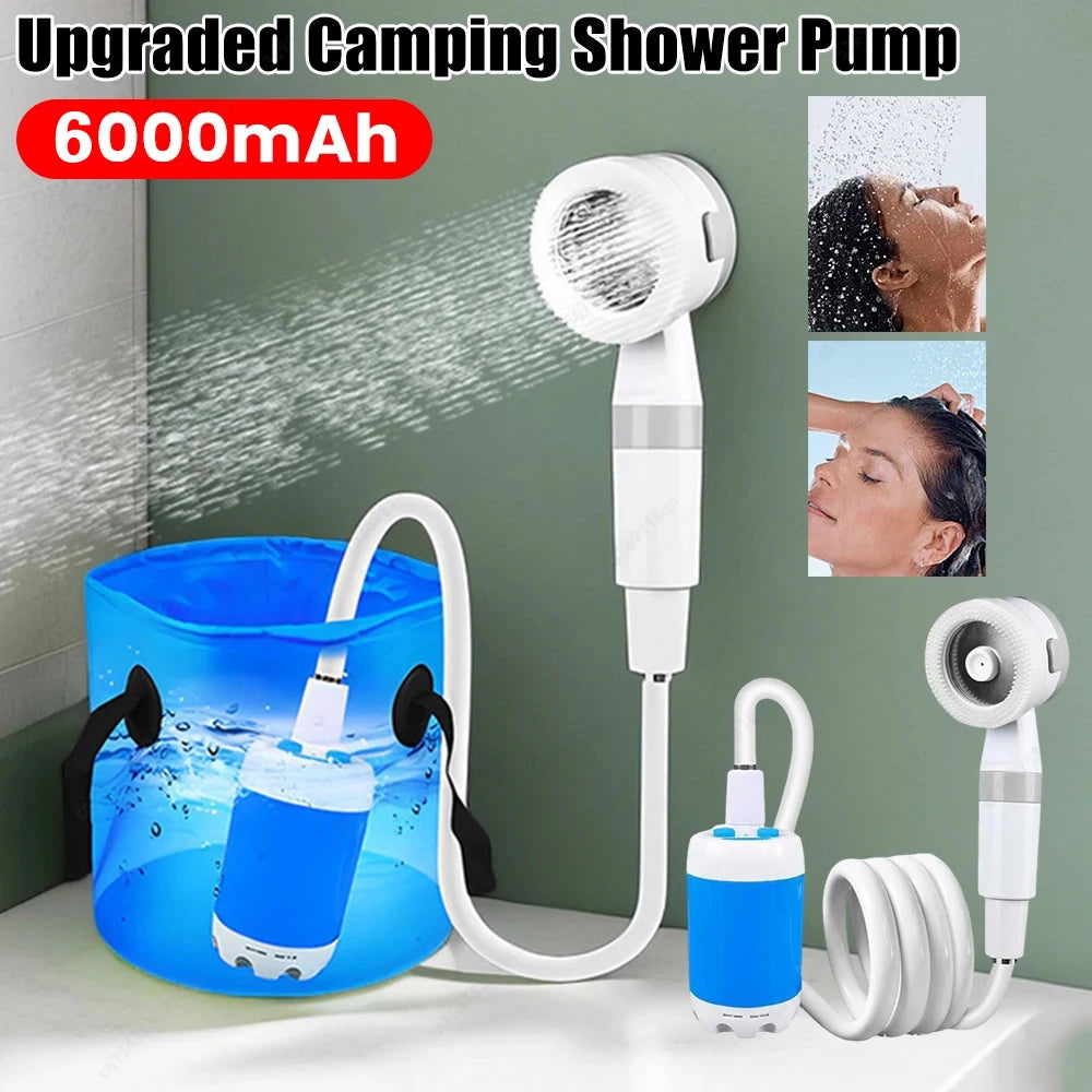 Rechargeable Camping Shower Pump with Digital Display