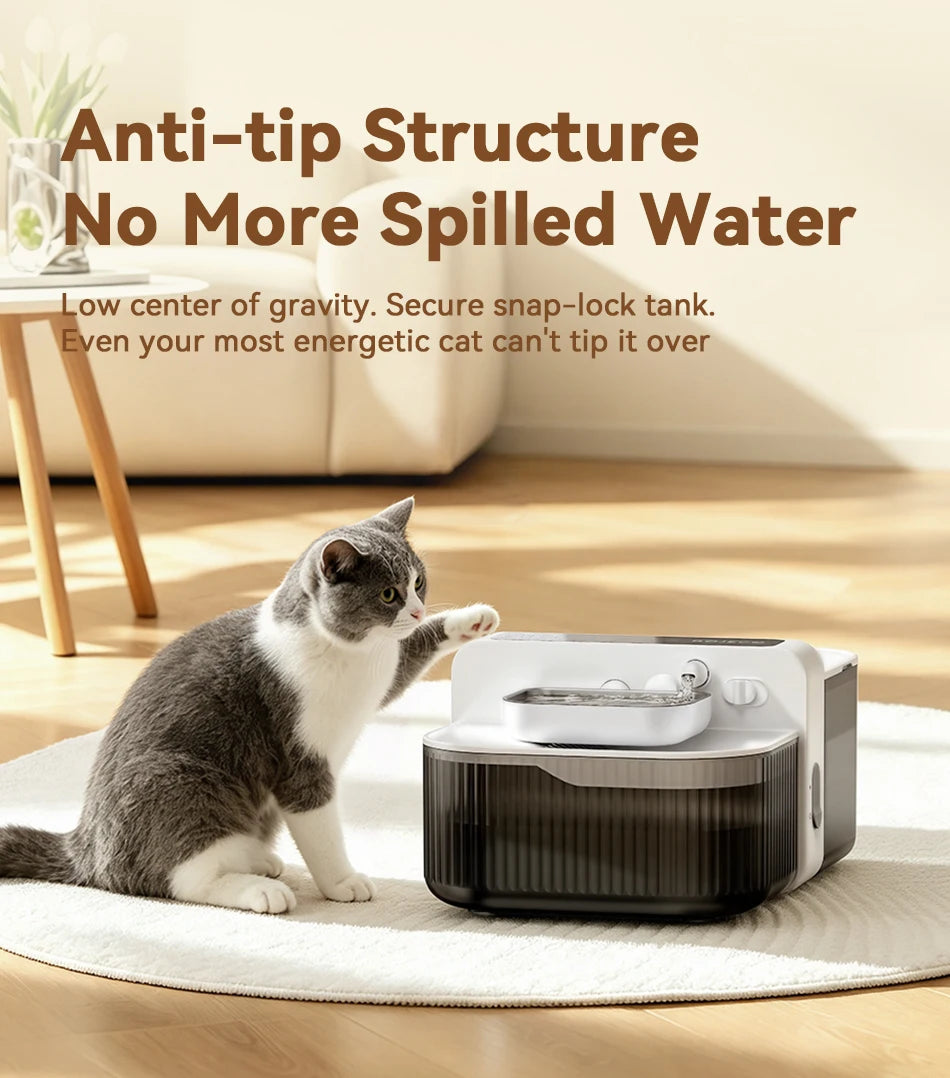 3.5L Wireless Pet Water Fountain with Sewage Separation & 2000mAh Battery