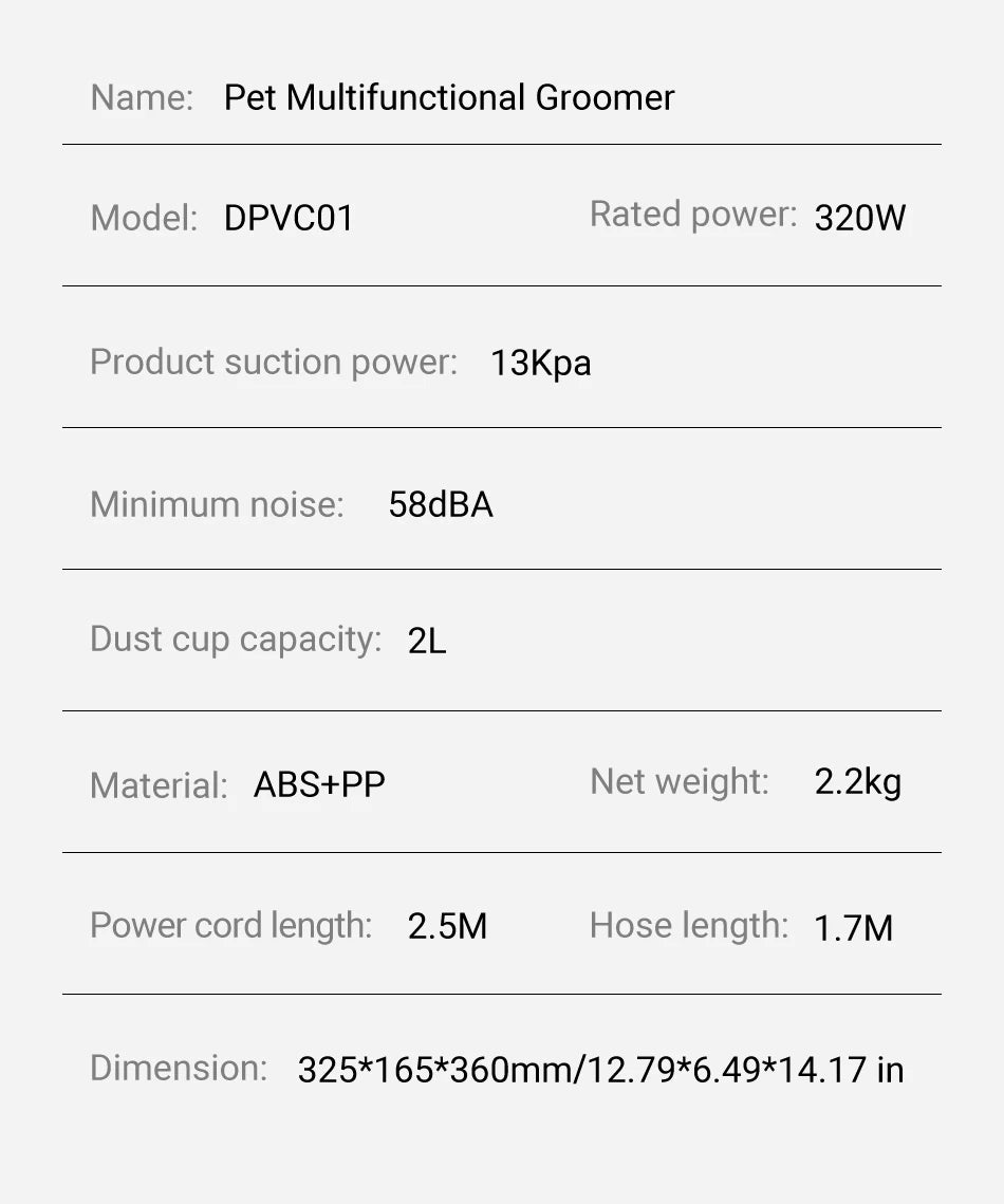 5-in-1 Pet Grooming Vacuum Kit - Portable Hair Removal System for Cats & Dogs