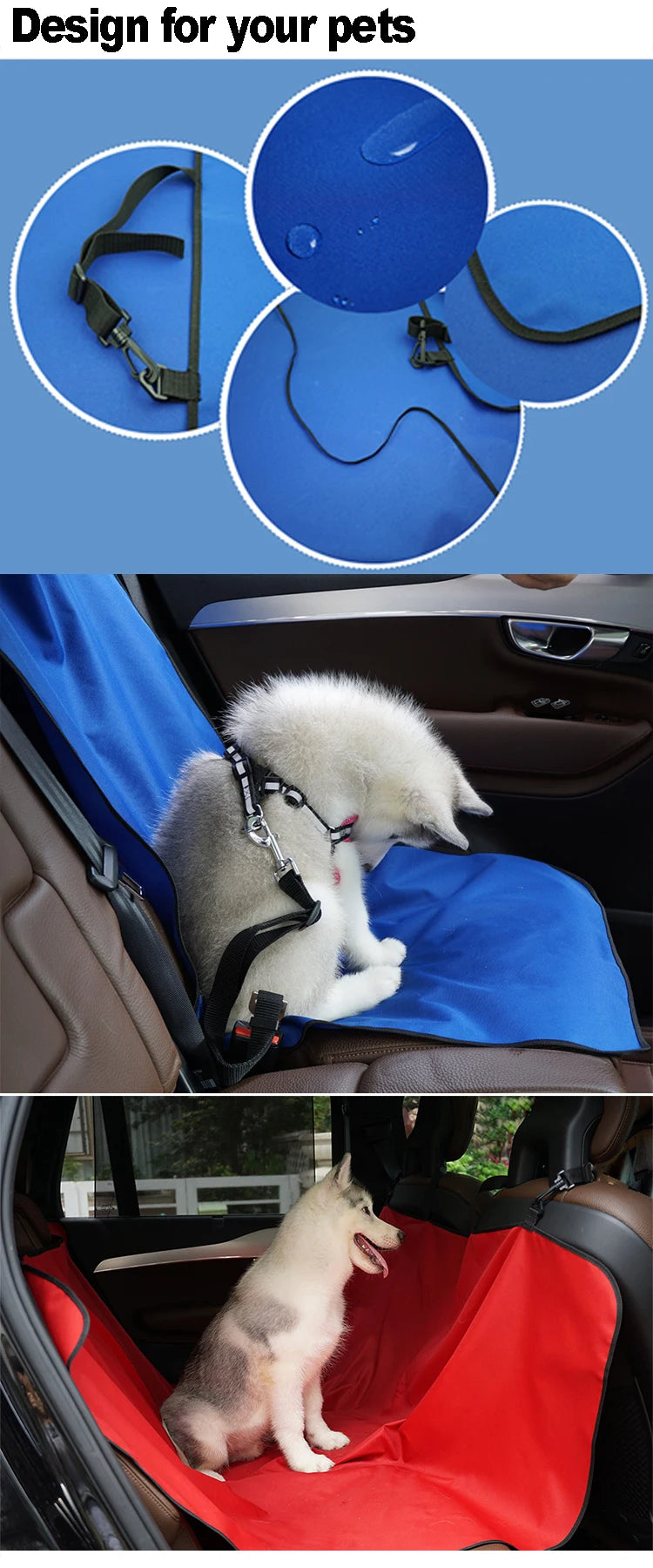 Waterproof Pet Car Seat Cover & Back Seat Protector Mat for Dogs & Cats