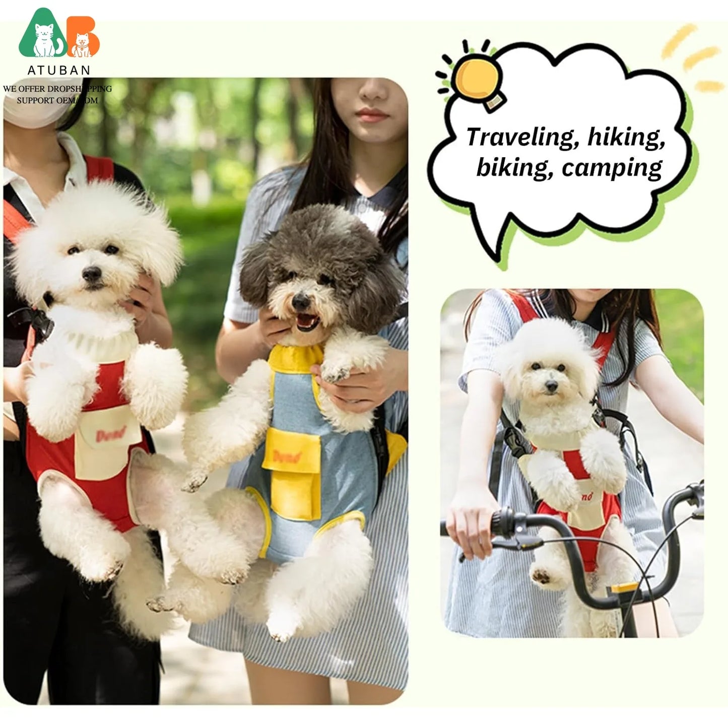Hands-Free Front & Back Pet Carrier Backpack for Cats & Dogs