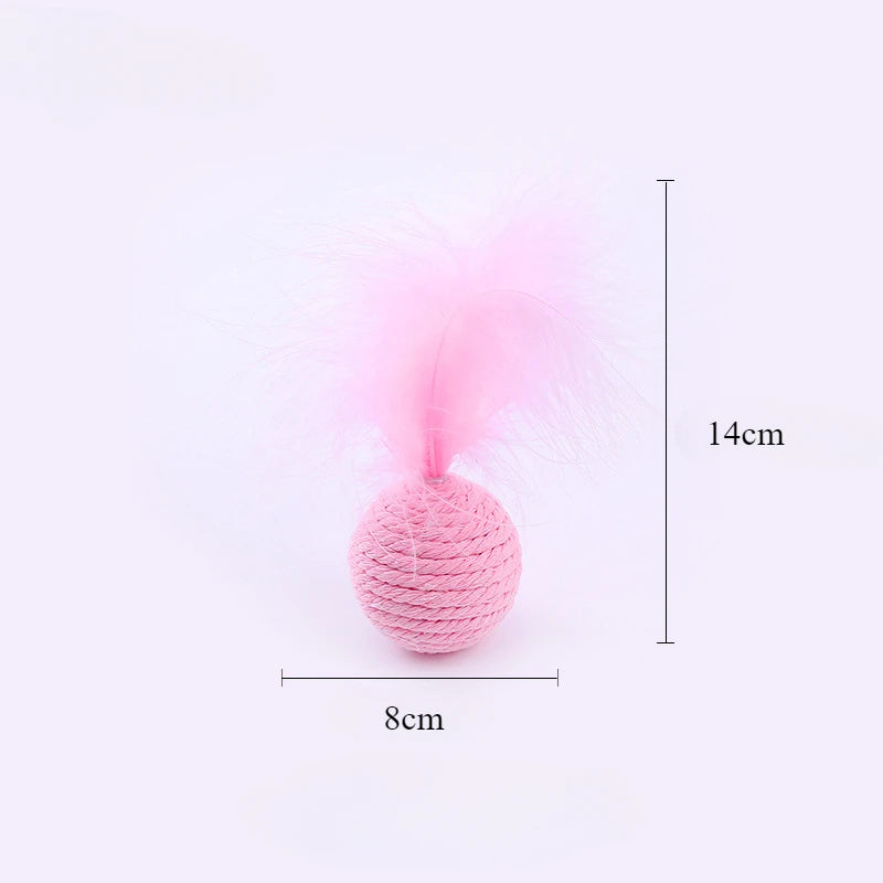 Hand-Woven Hemp Rope Ball Cat Toy with Sound