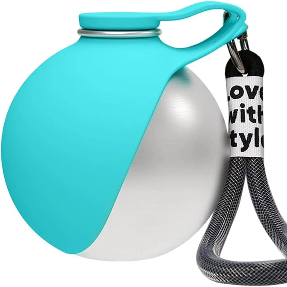 Foldable Silicone Pet Water Bottle & Bowl – Portable Outdoor Dispenser for Dogs & Cats