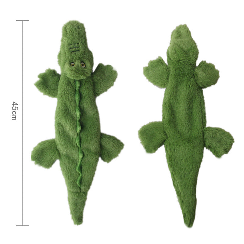 Jouet pour chien en peluche crocodile couineur avec papier froissé