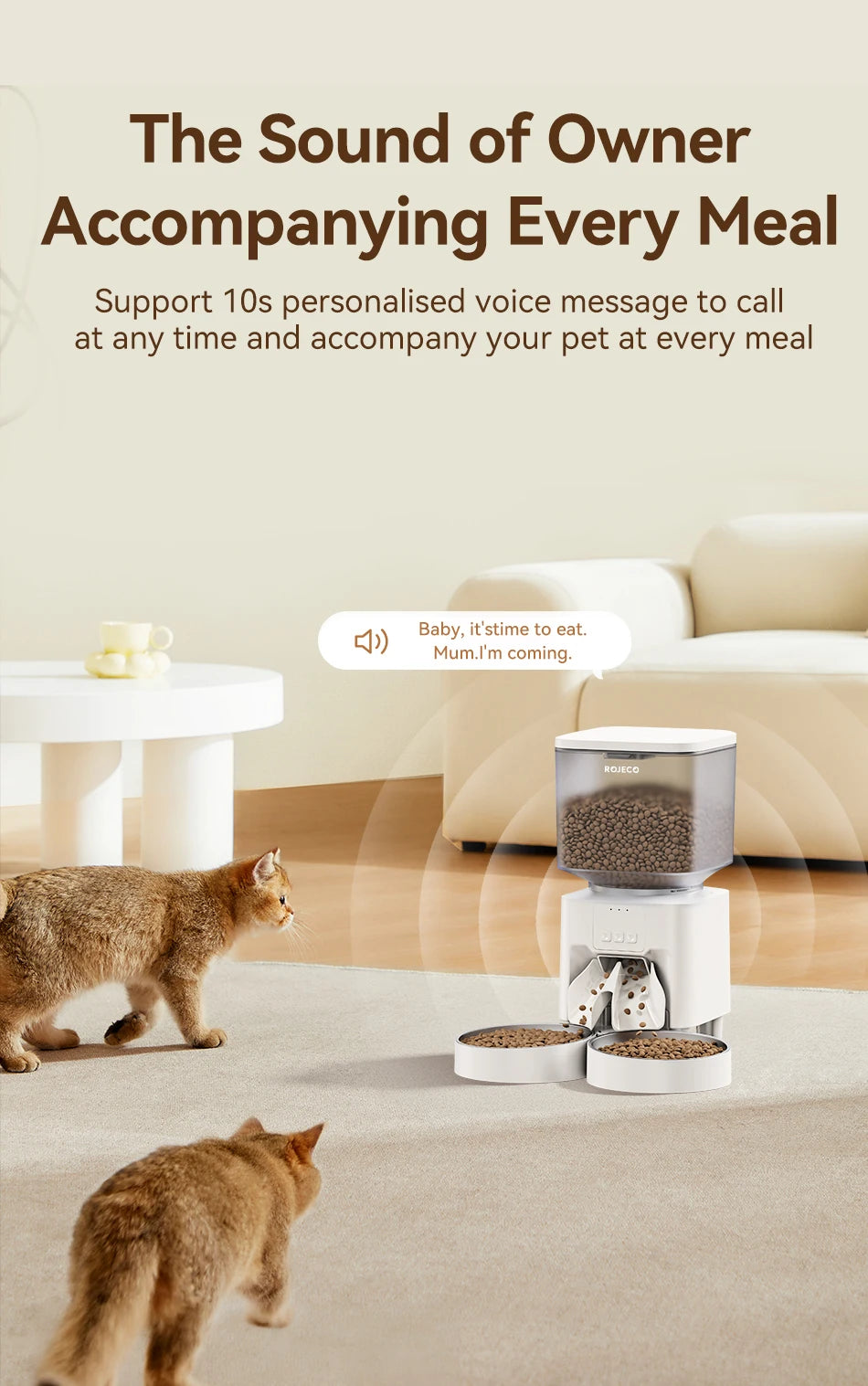 4.5L Smart Wi-Fi Automatic Pet Feeder with App Control