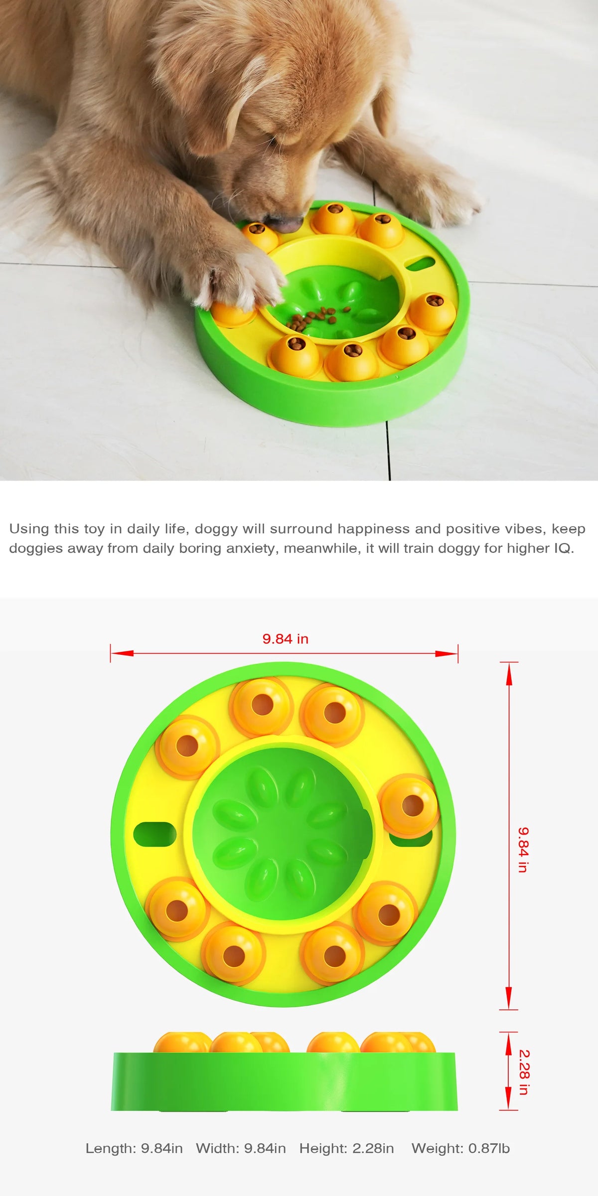 Interactive Dog Puzzle Feeder – Slow Feeding Treat Maze Enrichment Toy