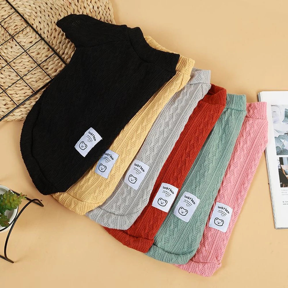 Long-Sleeve Knitted Pullover Sweater for Cats & Small Dogs