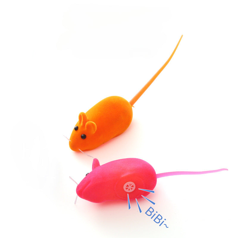 Squeaky Rubber Mouse Cat Toy - Interactive Bite-Resistant Kitten Toy