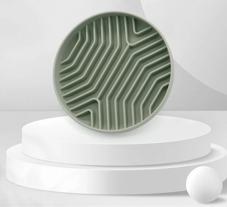 Silicone Slow Feeder Bowl with Non-Slip Mat for Dogs & Cats