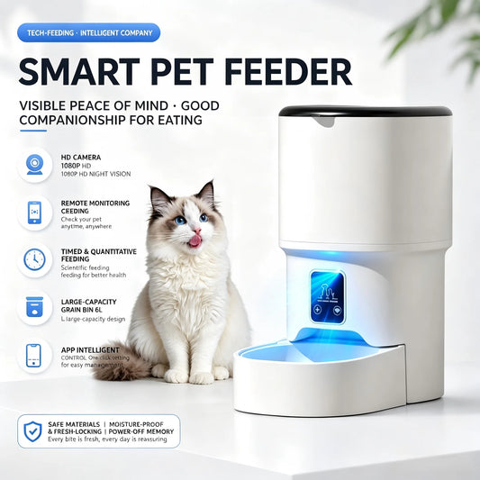 Smart WiFi Pet Feeder with HD Camera & Two-Way Intercom
