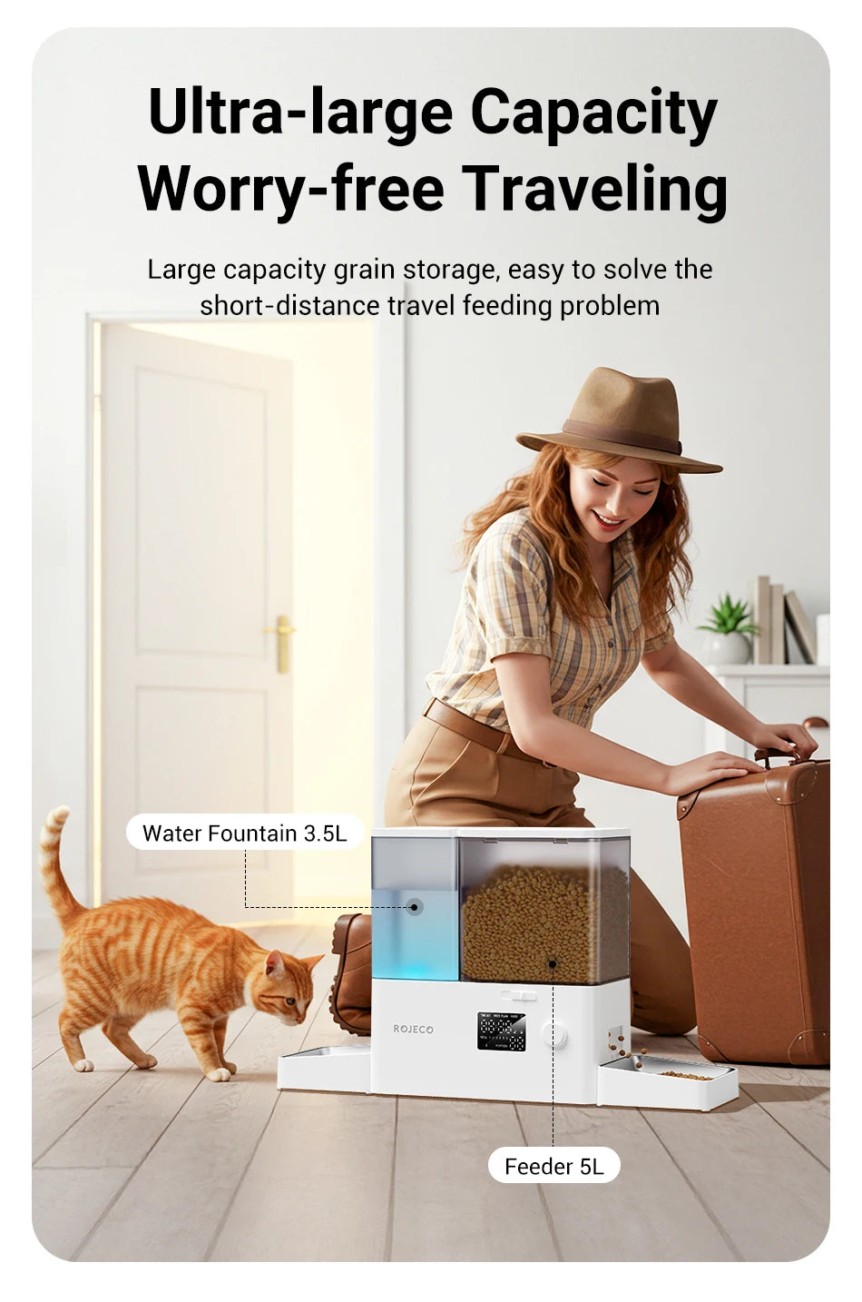 2-in-1 Automatic Pet Feeder & Gravity Water Fountain 8.5L