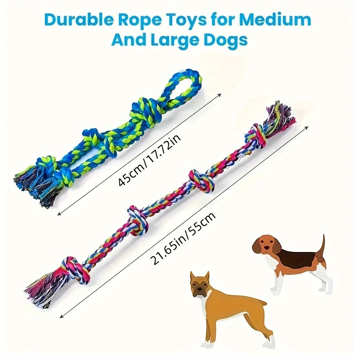 Knotted Rope Tug Toy for Dogs – Durable Chew & Interactive Play Toy for Medium & Large Dogs