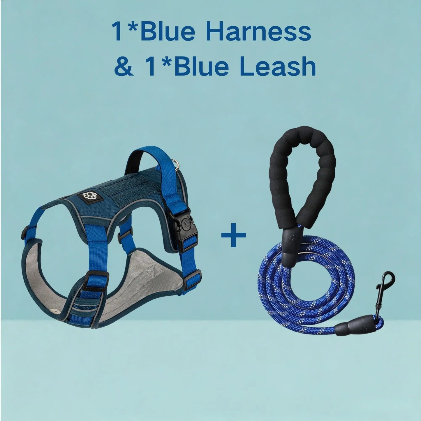 Reflective Tactical No-Pull Harness & Leash Set for Medium & Large Dogs