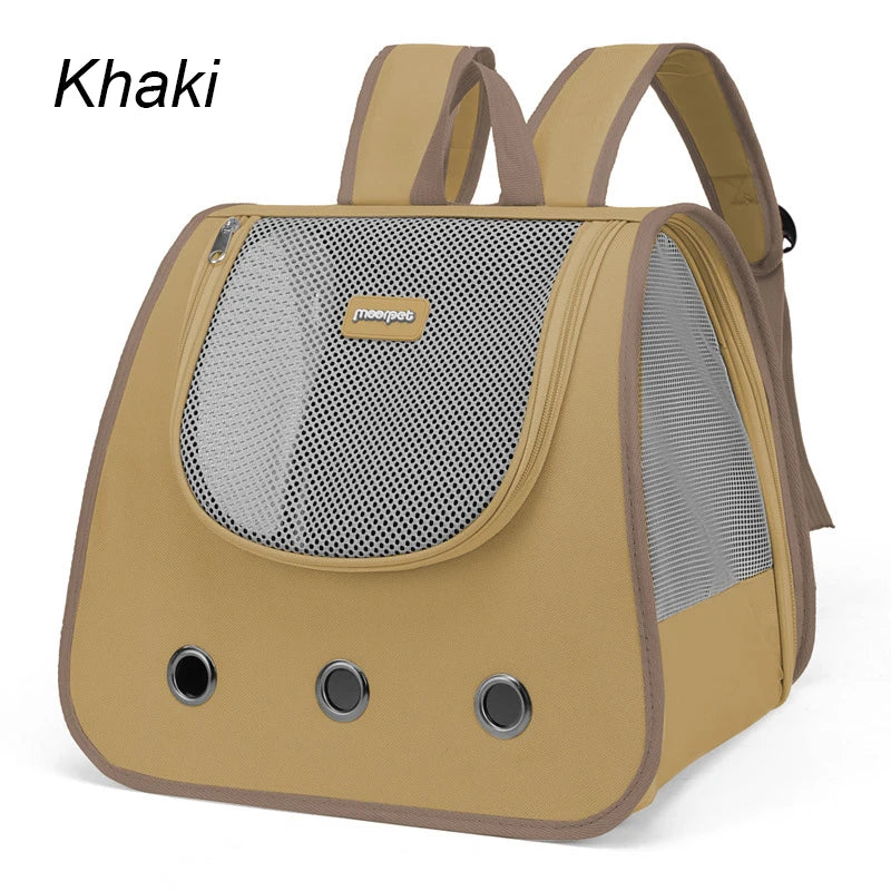 Foldable Pet Travel Backpack - Breathable Carrier for Cats & Small Dogs