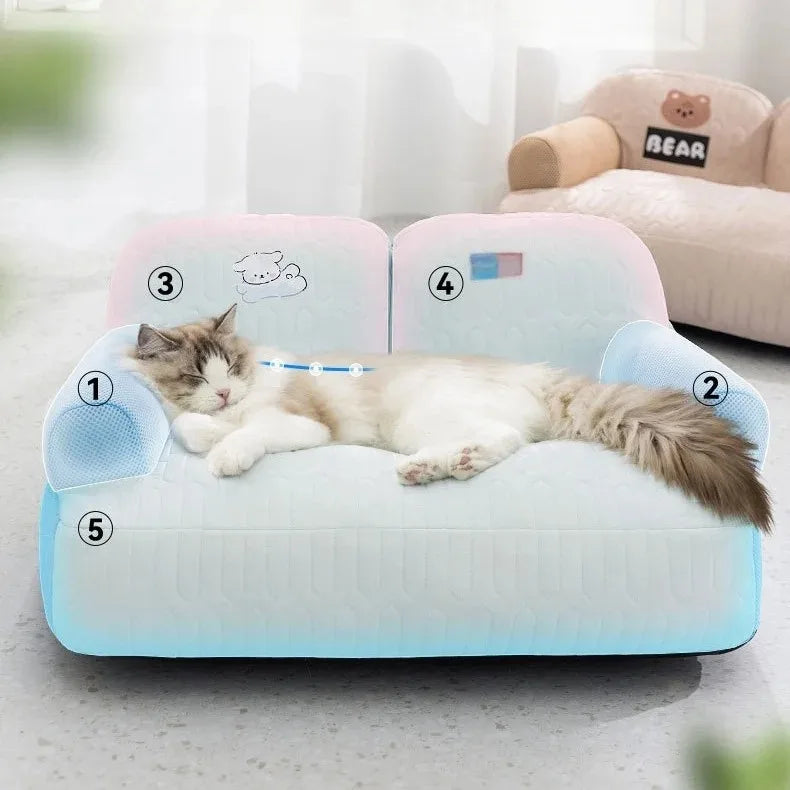 Tapis de couchage respirant pour animaux de compagnie avec coussin rafraîchissant pour l'été