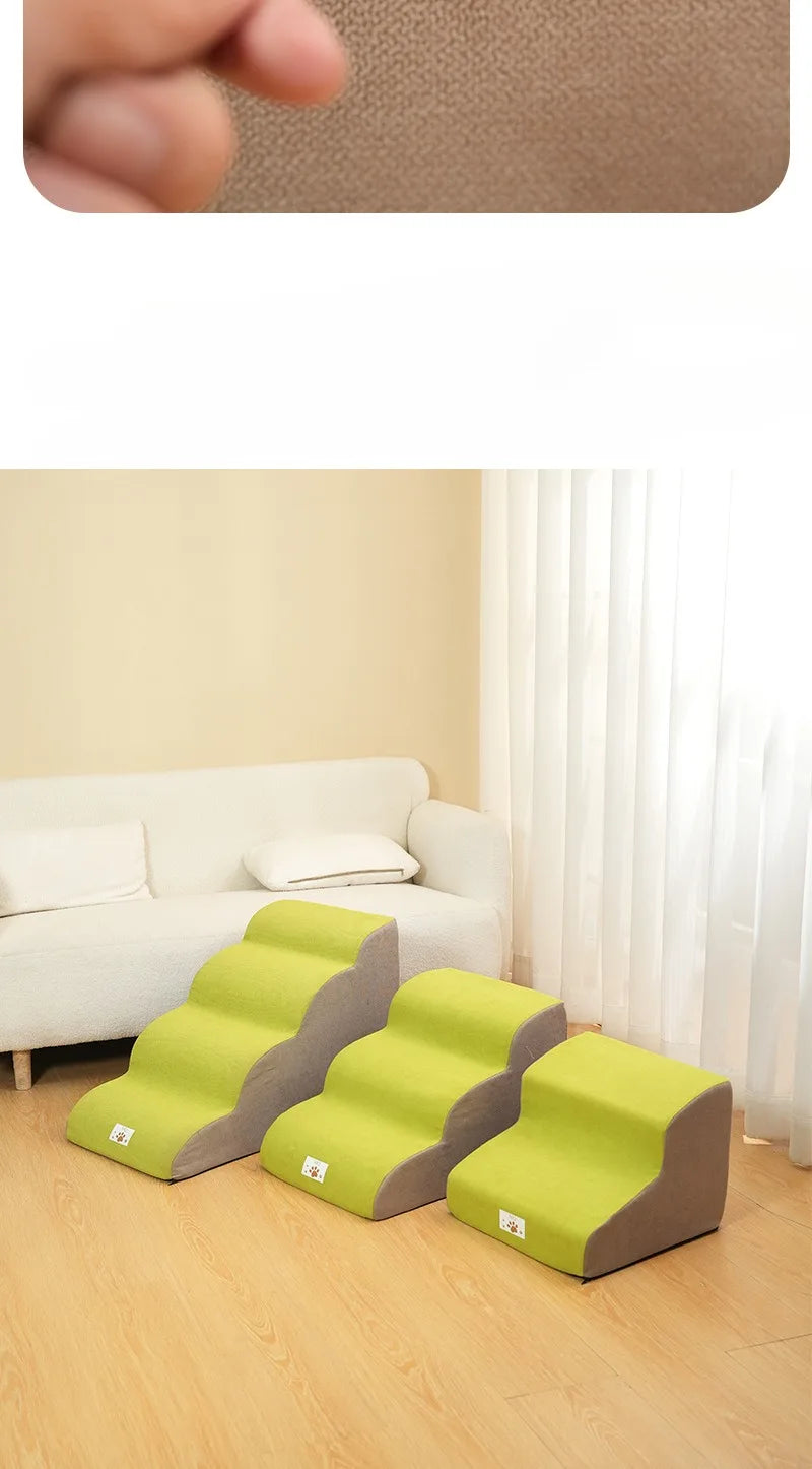 Memory Foam Pet Ramp Stairs for Dogs & Cats – Removable Washable Cover, 2, 3 & 4 Step Options