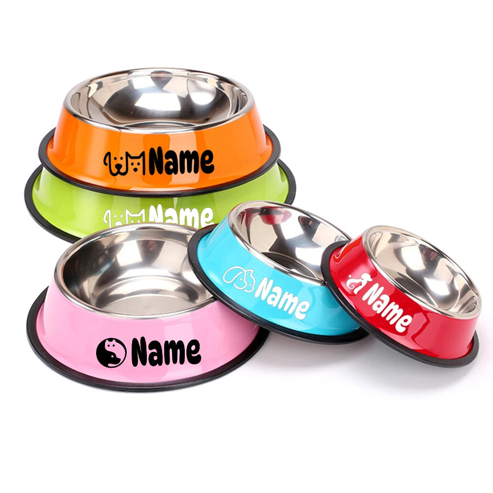Stainless Steel Anti-Slip Pet Food Bowl for Cats & Dogs