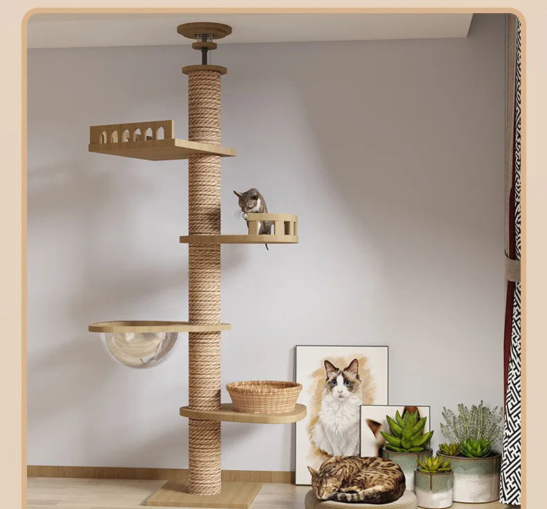 Adjustable Floor-to-Ceiling Cat Tree