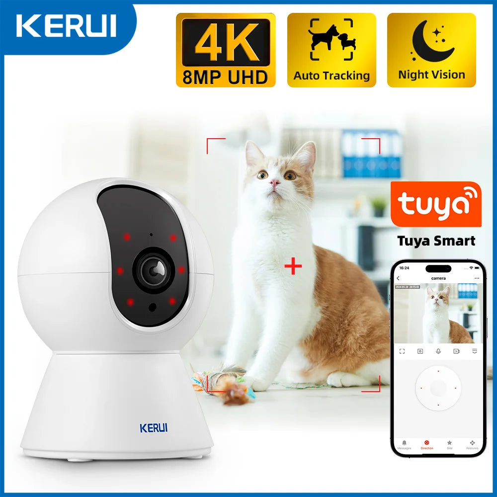 AI Auto-Tracking Pet Camera with 355° Pan-Tilt & Night Vision — 5MP or 8MP