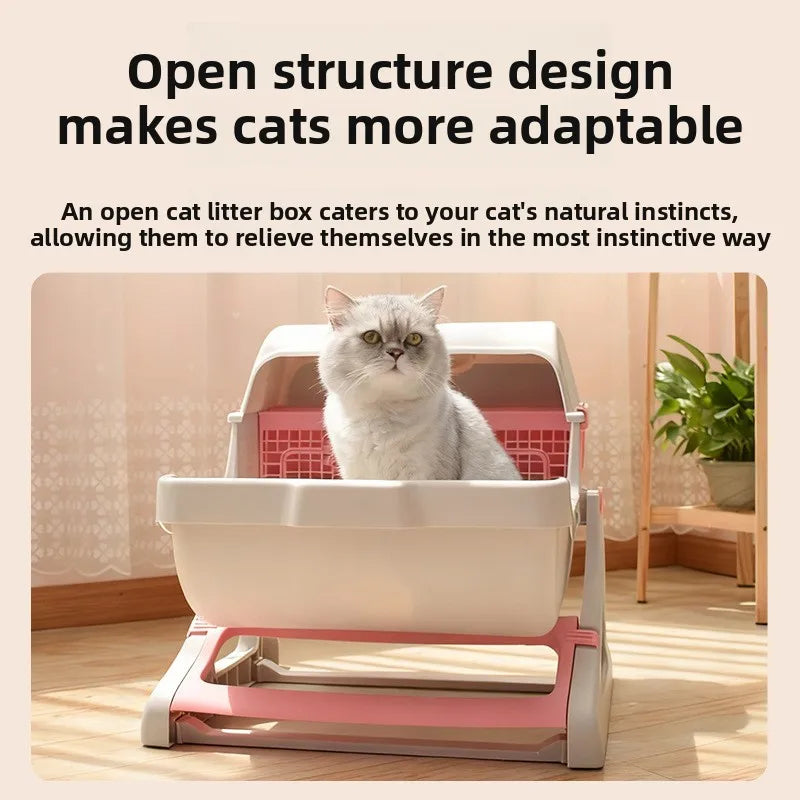 Semi-Automatic Self-Cleaning Cat Litter Box — XXL Semi-Enclosed Design, 4 Styles