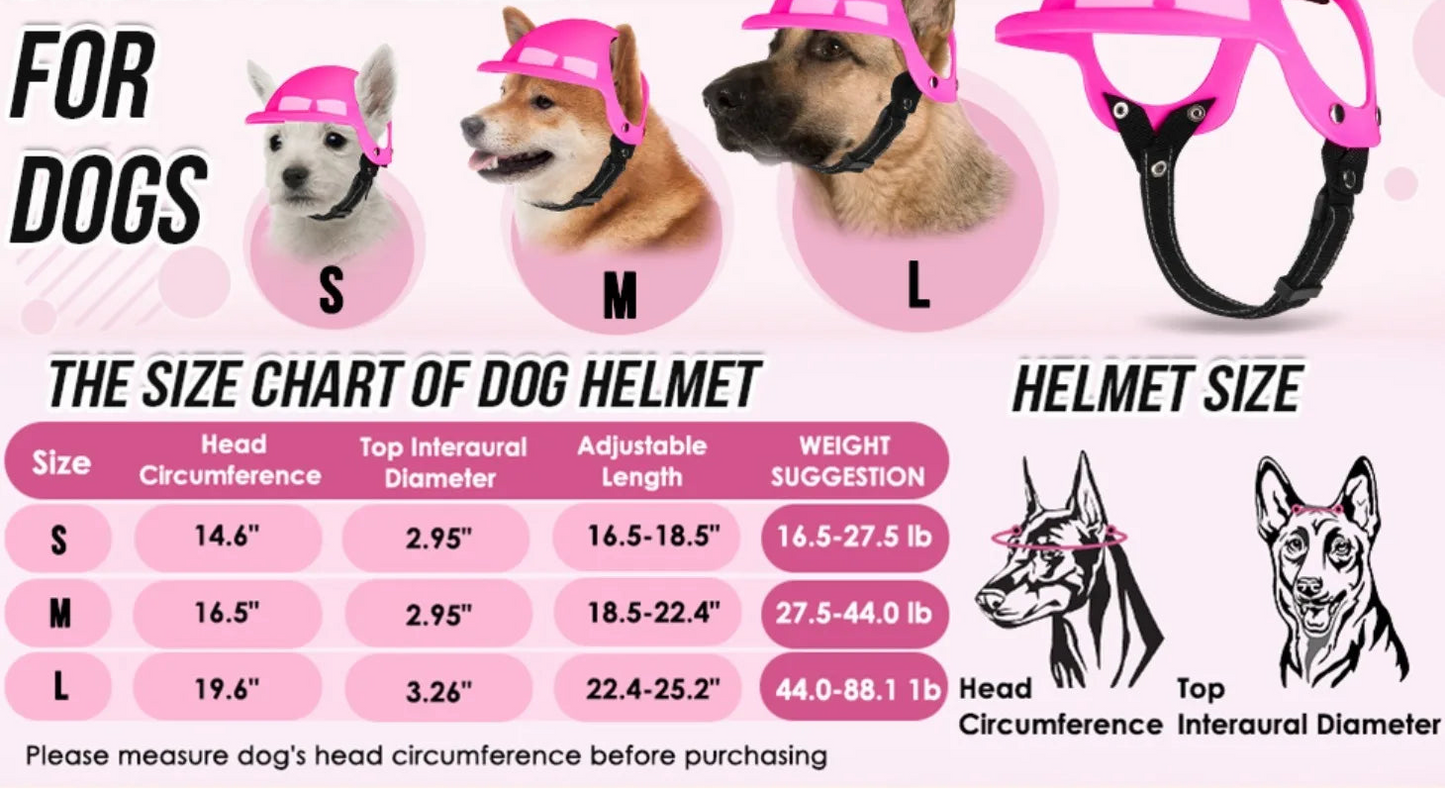 Ensemble lunettes et casque pour chien - Lunettes de soleil de protection UV pour grands chiens