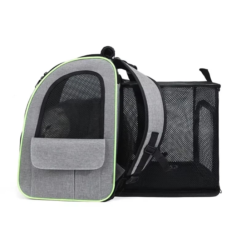 Expandable Pet Carrier Backpack with Plush Pad
