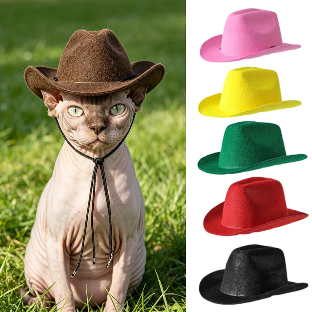 Western Cowboy Pet Hat for Cats & Small Dogs