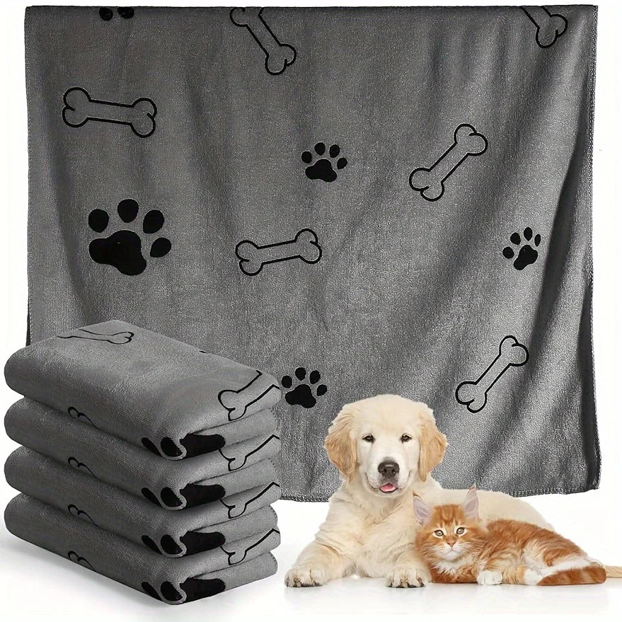 Serviette pour animaux de compagnie en microfibre à séchage rapide - Serviette de bain super absorbante pour chiens et chats