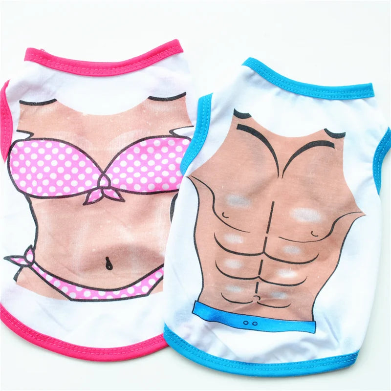 Printed Cotton Summer Vest for Cats & Puppies