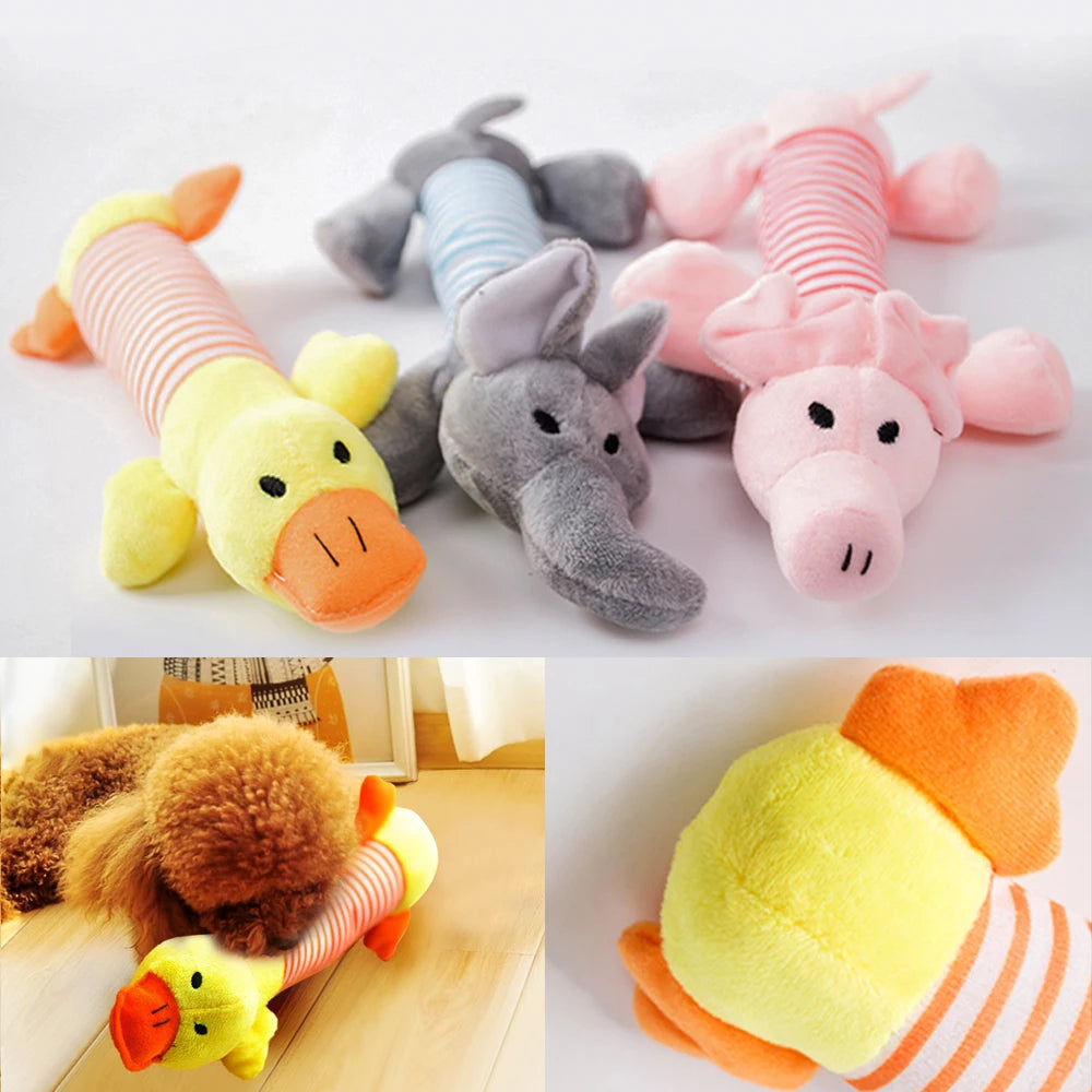Plush Squeaky Animal Toy for Dogs & Cats