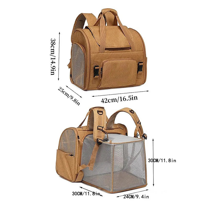 Expandable Mesh Pet Carrier for Cats & Small Dogs