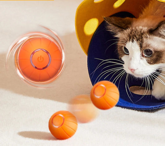 Smart Automatic Bouncing Cat Ball - Interactive LED Self-Moving Pet Toy