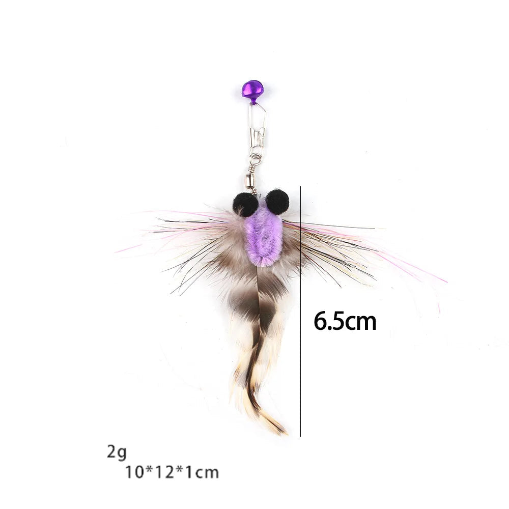 Interactive Cat Feather Toy with Bell