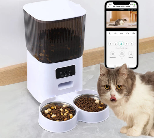 Smart WiFi Pet Feeder with HD Camera - 5L Automatic Food Dispenser